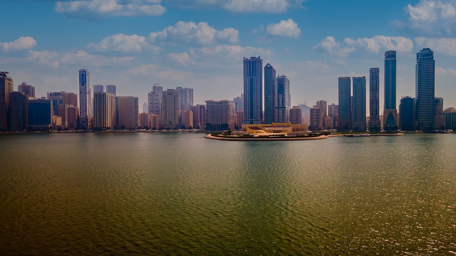 Sharjah waterfront and modern city skyline